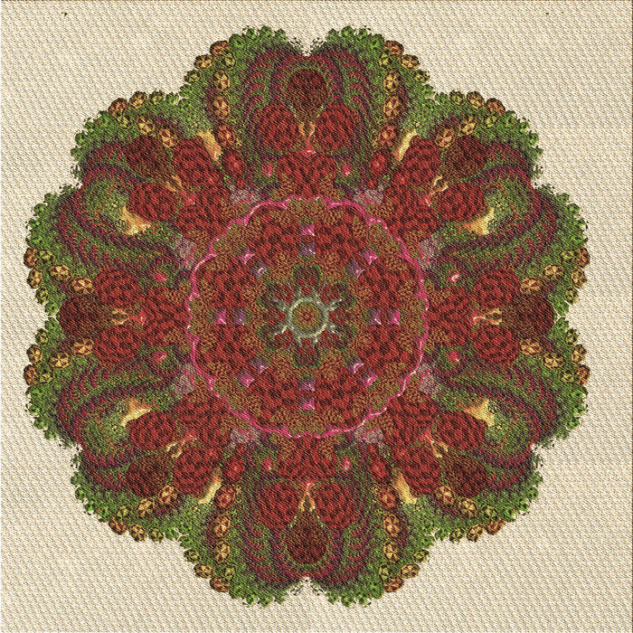 Round Machine Washable Transitional Saffron Red Rug, wshpat1878brn