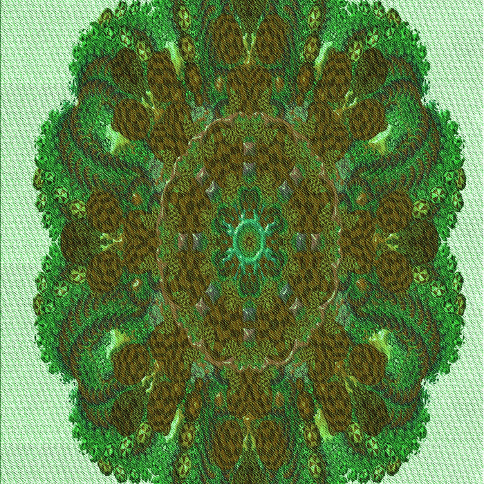 Machine Washable Transitional Seaweed Green Rug, wshpat1878grn