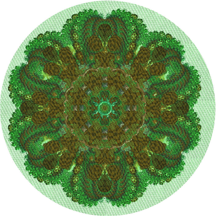 Square Patterned Seaweed Green Rug, pat1878grn