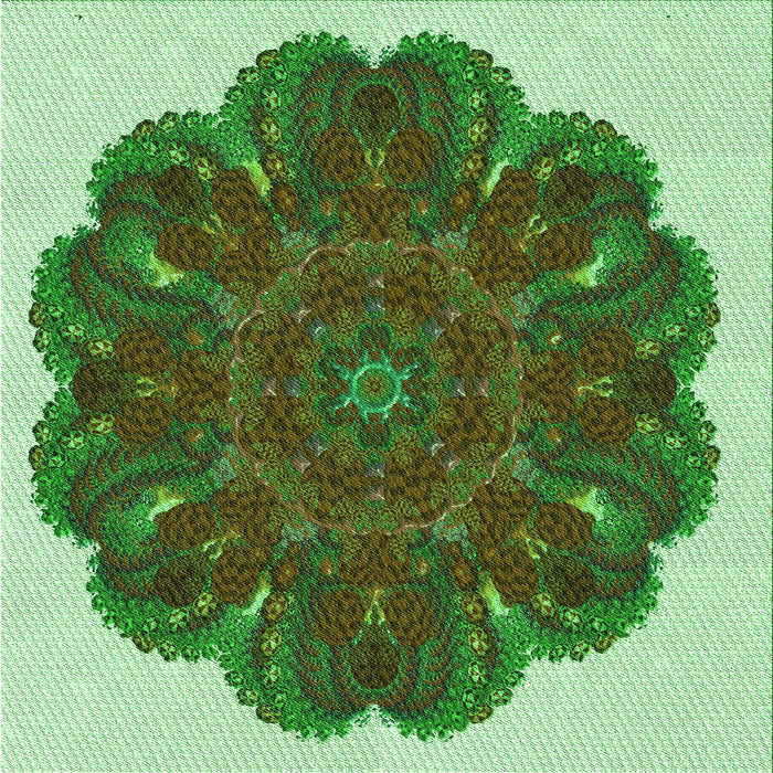 Round Patterned Seaweed Green Rug, pat1878grn