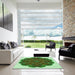 Square Patterned Seaweed Green Rug in a Living Room, pat1878grn