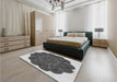 Patterned Silver Gray Rug in a Bedroom, pat1878gry