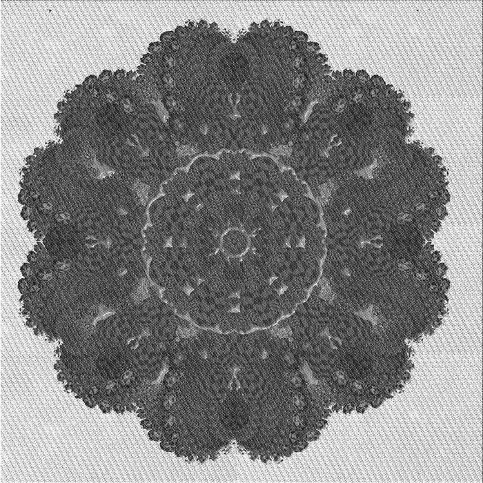 Round Patterned Silver Gray Rug, pat1878gry