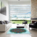 Machine Washable Transitional Gray Rug in a Kitchen, wshpat1878lblu