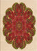 Patterned Tomato Red Rug, pat1878org