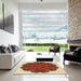 Square Patterned Tomato Red Rug in a Living Room, pat1878org