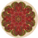 Square Patterned Tomato Red Rug, pat1878org