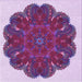 Round Patterned Bright Lilac Purple Rug, pat1878pur