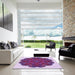 Square Patterned Bright Lilac Purple Rug in a Living Room, pat1878pur