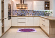 Patterned Bright Lilac Purple Rug in a Kitchen, pat1878pur