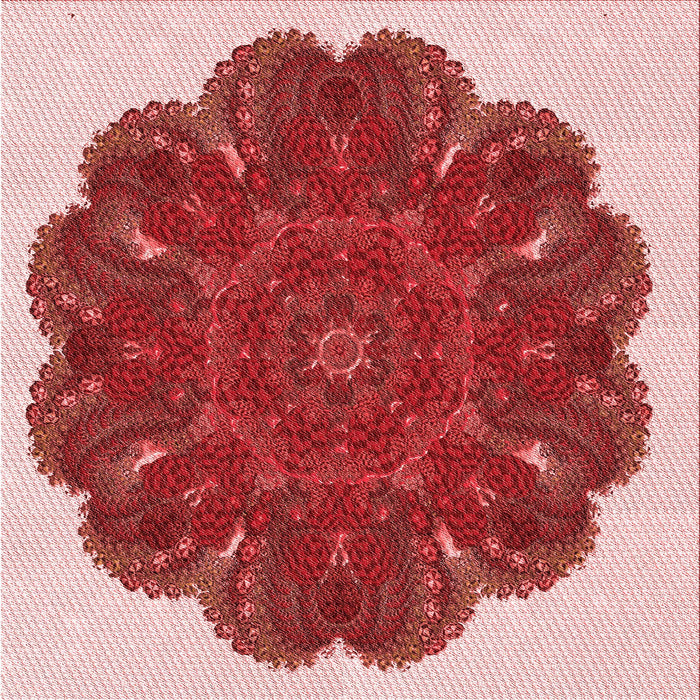 Round Patterned Pastel Pink Rug, pat1878rd