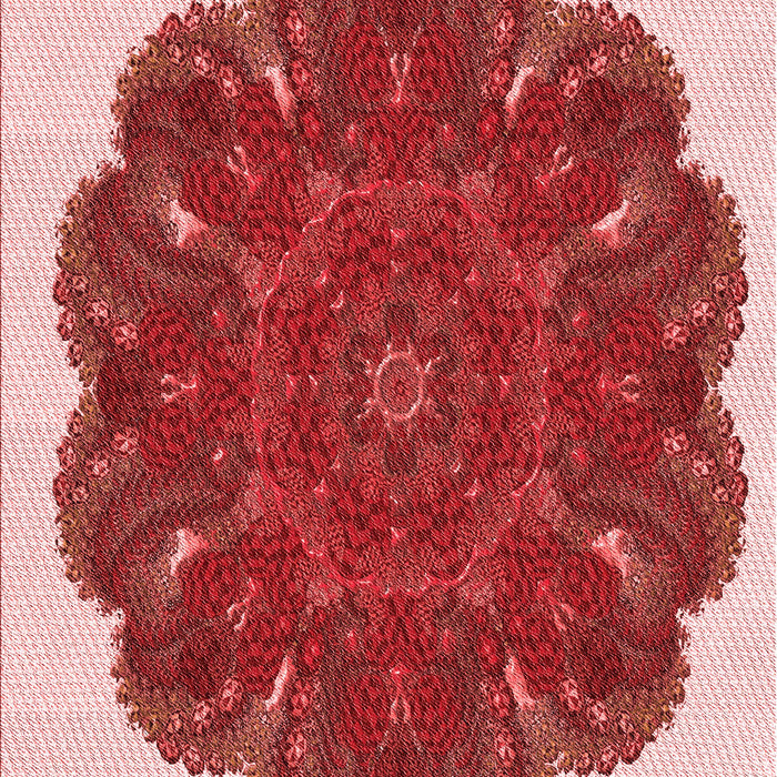 Machine Washable Transitional Pastel Pink Rug, wshpat1878rd