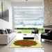 Machine Washable Transitional Metallic Gold Rug in a Kitchen, wshpat1878yw