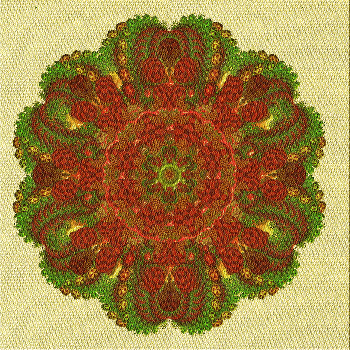 Round Patterned Metallic Gold Rug, pat1878yw