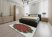 Machine Washable Transitional Silver Gray Rug in a Bedroom, wshpat1878