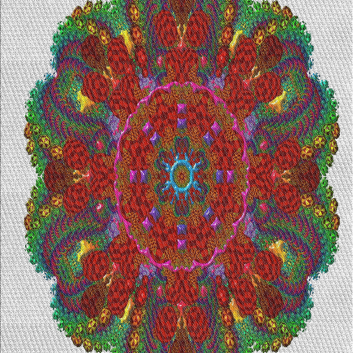 Patterned Silver Gray Novelty Rug, pat1878