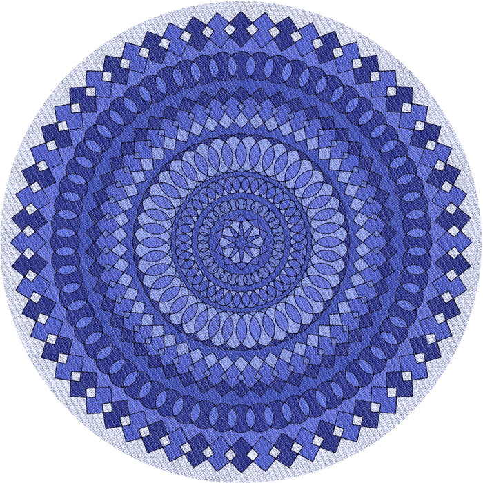 Square Machine Washable Transitional Jeans Blue Rug in a Living Room, wshpat1879blu