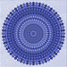 Round Patterned Jeans Blue Rug, pat1879blu