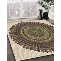 Patterned Dark Brown Rug, pat1879brn