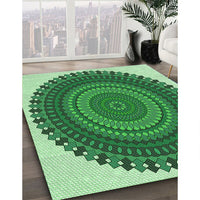 Patterned Forest Green Rug, pat1879grn