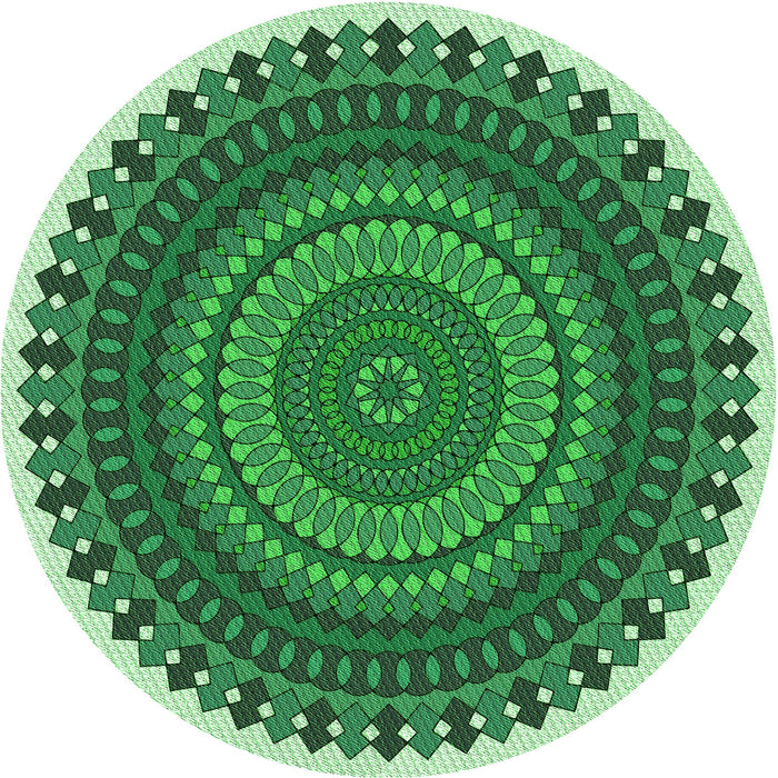 Square Patterned Forest Green Rug, pat1879grn