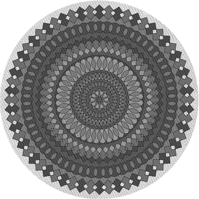 Square Patterned Silver Gray Rug, pat1879gry