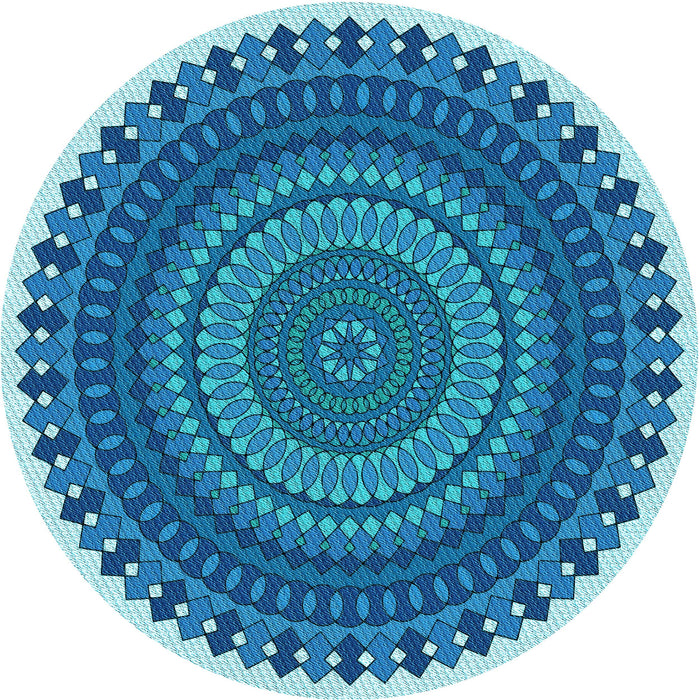 Square Patterned Blue Rug, pat1879lblu