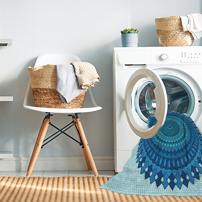 Machine Washable Transitional Blue Rug in a Washing Machine, wshpat1879lblu