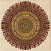 Round Patterned Yellow Rug, pat1879org