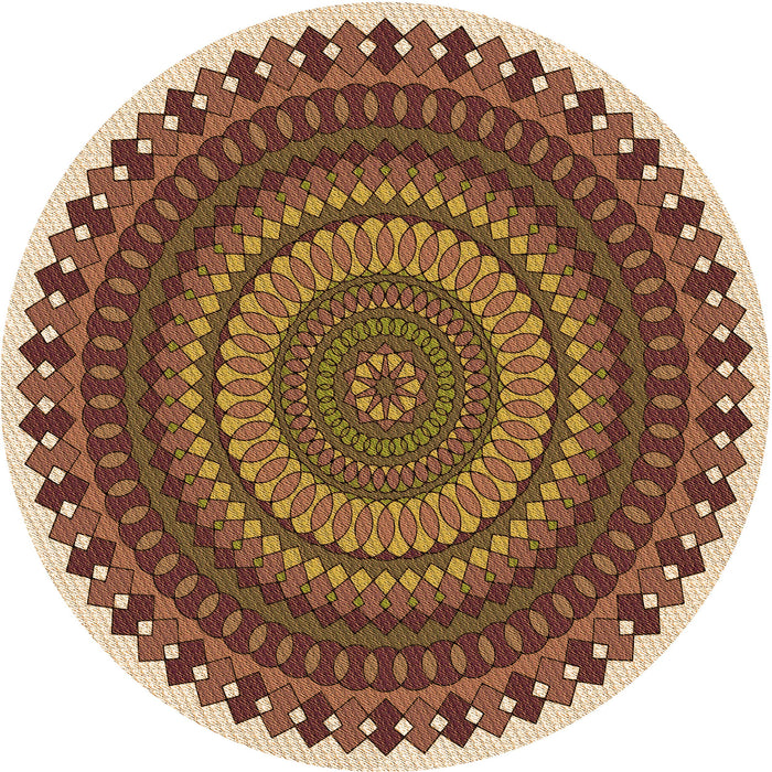 Square Patterned Yellow Rug, pat1879org