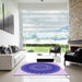 Square Patterned Amethyst Purple Rug in a Living Room, pat1879pur