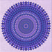 Round Machine Washable Transitional Amethyst Purple Rug, wshpat1879pur