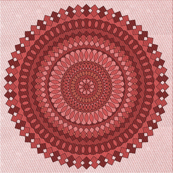 Round Patterned Light Coral Pink Rug, pat1879rd