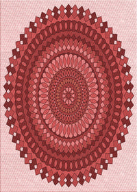 Machine Washable Transitional Light Coral Pink Rug, wshpat1879rd