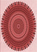 Machine Washable Transitional Light Coral Pink Rug, wshpat1879rd