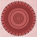 Round Machine Washable Transitional Light Coral Pink Rug, wshpat1879rd