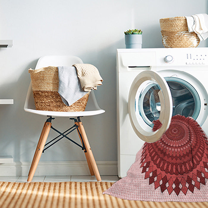 Machine Washable Transitional Light Coral Pink Rug in a Washing Machine, wshpat1879rd