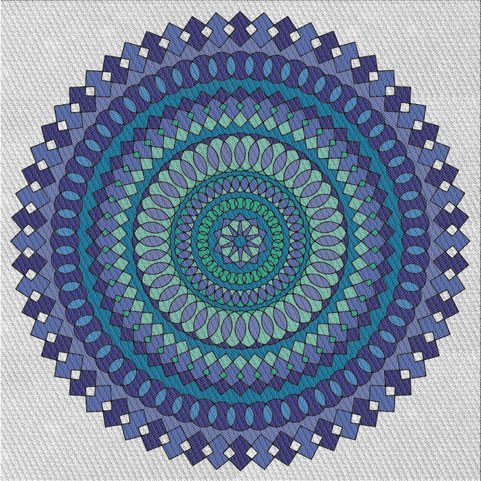 Square Patterned Jeans Blue Novelty Rug, pat1879