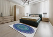 Machine Washable Transitional Jeans Blue Rug in a Bedroom, wshpat1879