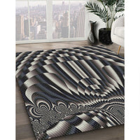 Patterned Mid Gray Novelty Rug, pat187