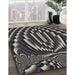 Patterned Mid Gray Novelty Rug in Family Room, pat187