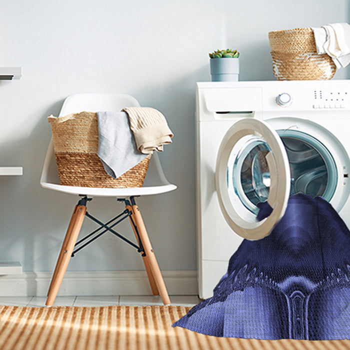 Machine Washable Transitional Night Blue Rug in a Washing Machine, wshpat188blu