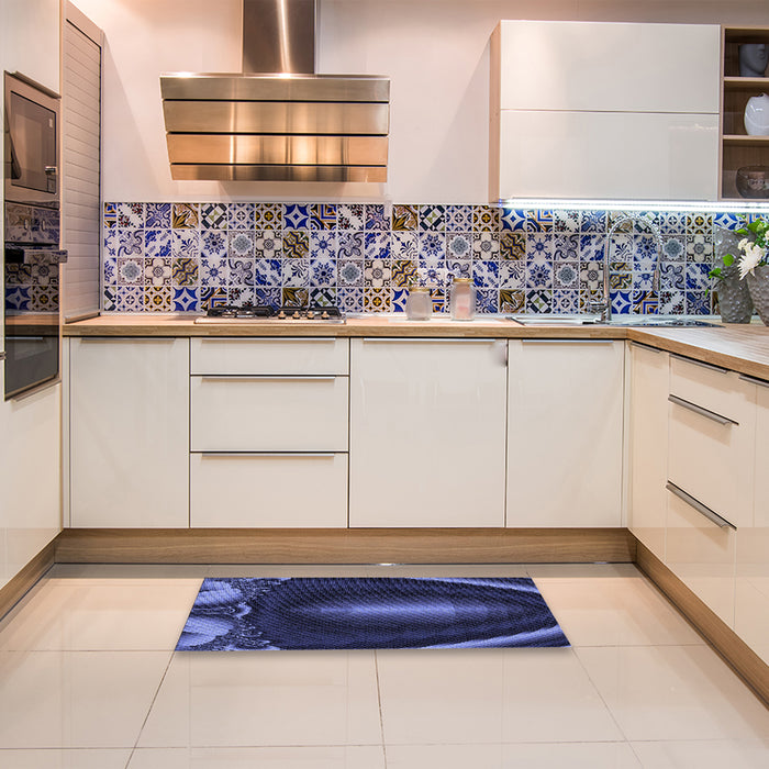 Patterned Night Blue Rug in a Kitchen, pat188blu