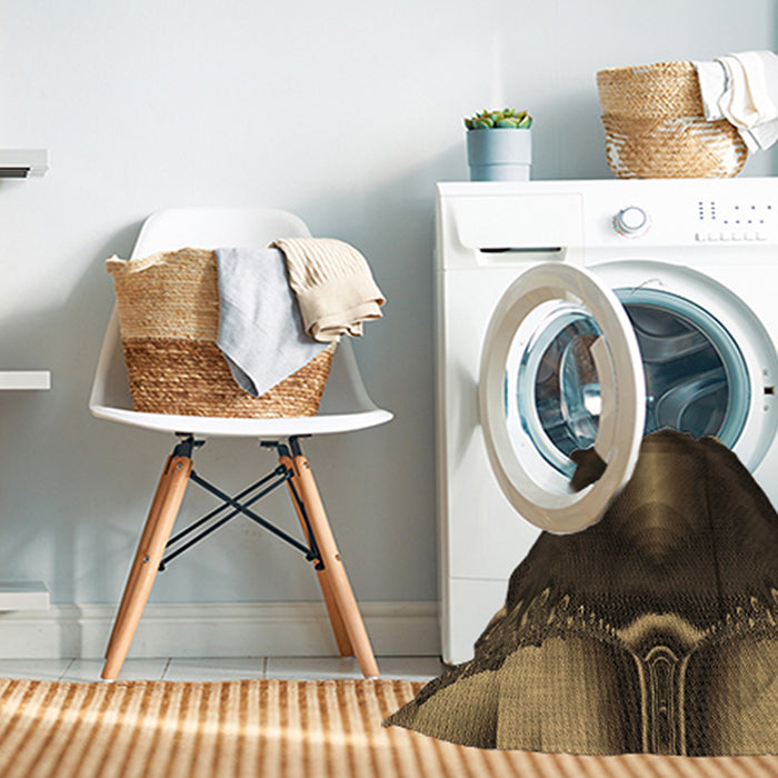 Machine Washable Transitional Midnight Gray Rug in a Washing Machine, wshpat188brn