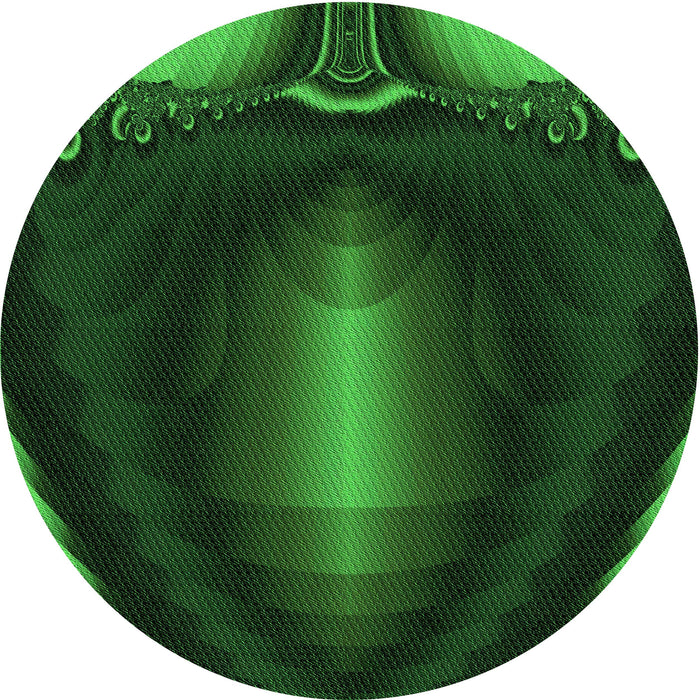 Square Machine Washable Transitional Dark Forest Green Rug in a Living Room, wshpat188grn