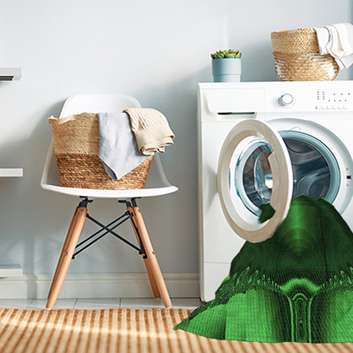 Machine Washable Transitional Dark Forest Green Rug in a Washing Machine, wshpat188grn