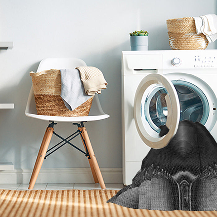 Machine Washable Transitional Midnight Gray Rug in a Washing Machine, wshpat188gry