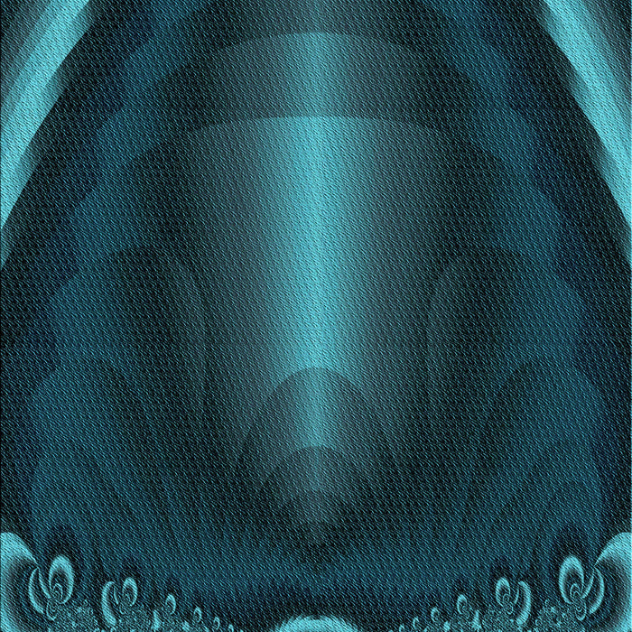 Patterned Dark Cyan Green Rug, pat188lblu