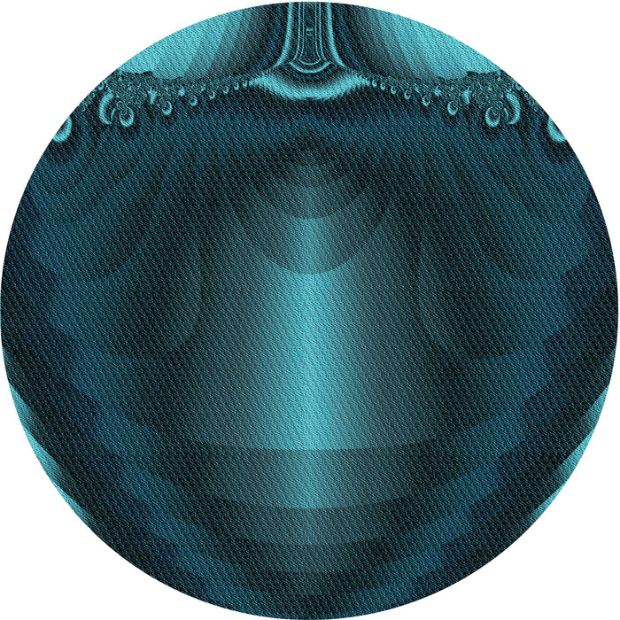 Square Machine Washable Transitional Dark Cyan Green Rug in a Living Room, wshpat188lblu