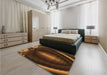 Patterned Black Brown Rug in a Bedroom, pat188org